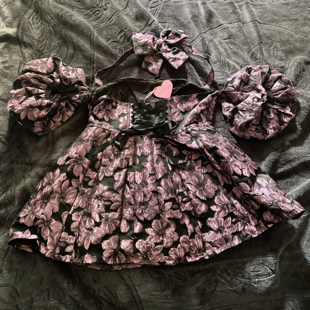 1X POLISHED POISE MINI DRESS Floral Purple and Black Dress Dolls Kill - Picture 6 of 13